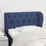Casa si Gradina - Mobilier - Paturi si accesorii - Accesorii paturi - Tablie de pat cu aripioare, albastru, 83x23x78/88 cm  textil - Infinity.ro