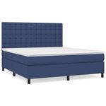 Casa si Gradina - Mobilier - Paturi si accesorii - Paturi - Pat continental cu saltea, albastru, 160x200cm, material textil - Infinity.ro