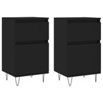 Casa si Gradina - Mobilier - Comode si corpuri - Comode - Servante, 2 buc., negru, 40x35x70 cm, lemn prelucrat - Infinity.ro