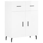 Casa si Gradina - Mobilier - Comode si corpuri - Comode - Servanta, alb extralucios, 69,5x34x90 cm, lemn compozit - Infinity.ro