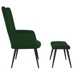 Casa si Gradina - Mobilier - Scaune si fotolii - Fotolii - Fotoliu de relaxare cu taburet, verde inchis, catifea - Infinity.ro