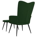Casa si Gradina - Mobilier - Scaune si fotolii - Fotolii - Fotoliu de relaxare cu taburet, verde inchis, catifea - Infinity.ro