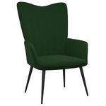 Casa si Gradina - Mobilier - Scaune si fotolii - Fotolii - Fotoliu de relaxare cu taburet, verde inchis, catifea - Infinity.ro