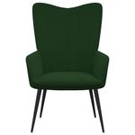 Casa si Gradina - Mobilier - Scaune si fotolii - Fotolii - Fotoliu de relaxare cu taburet, verde inchis, catifea - Infinity.ro