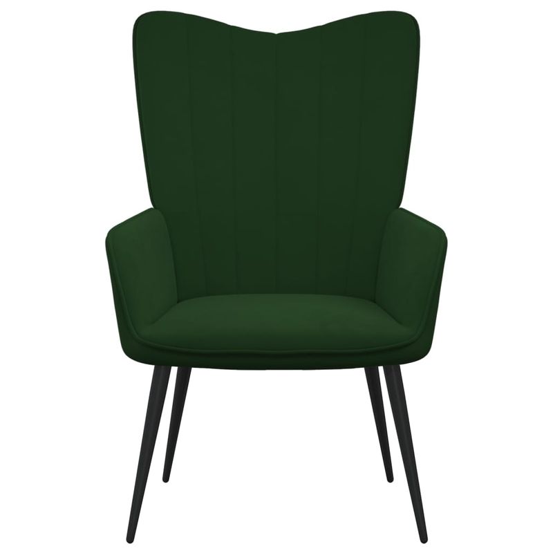 Casa si Gradina - Mobilier - Scaune si fotolii - Fotolii - Fotoliu de relaxare cu taburet, verde inchis, catifea - Infinity.ro