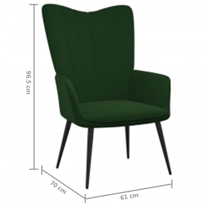 Casa si Gradina - Mobilier - Scaune si fotolii - Fotolii - Fotoliu de relaxare cu taburet, verde inchis, catifea - Infinity.ro