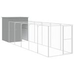 Petshop - Accesorii petshop - Culcusuri si custi - Custi interior si exterior - Cusca de caine & tarc gri deschis 165x659x181cm otel galvanizat - Infinity.ro