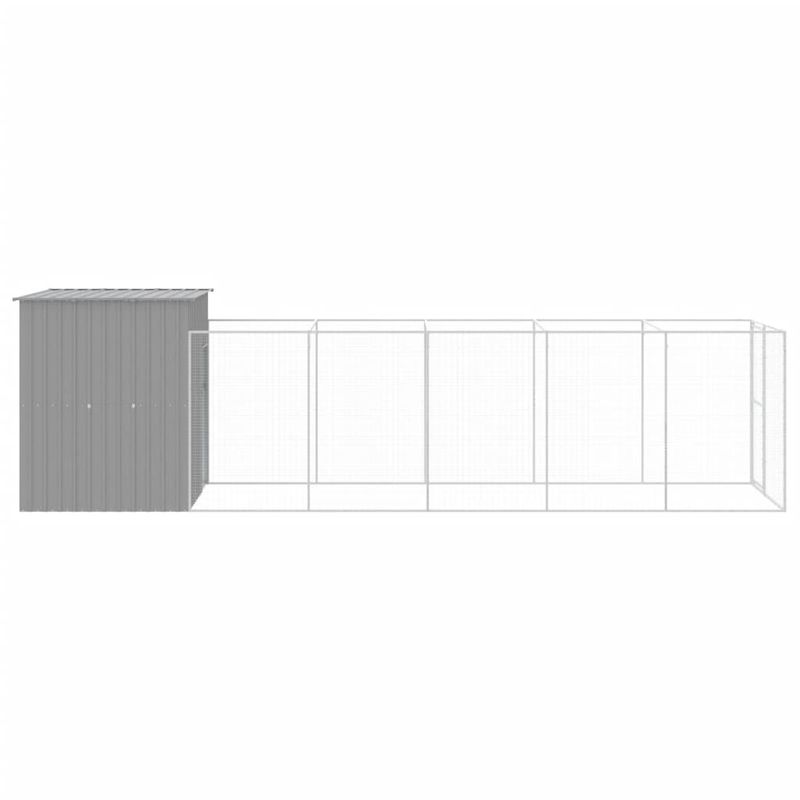 Petshop - Accesorii petshop - Culcusuri si custi - Custi interior si exterior - Cusca de caine & tarc gri deschis 165x659x181cm otel galvanizat - Infinity.ro