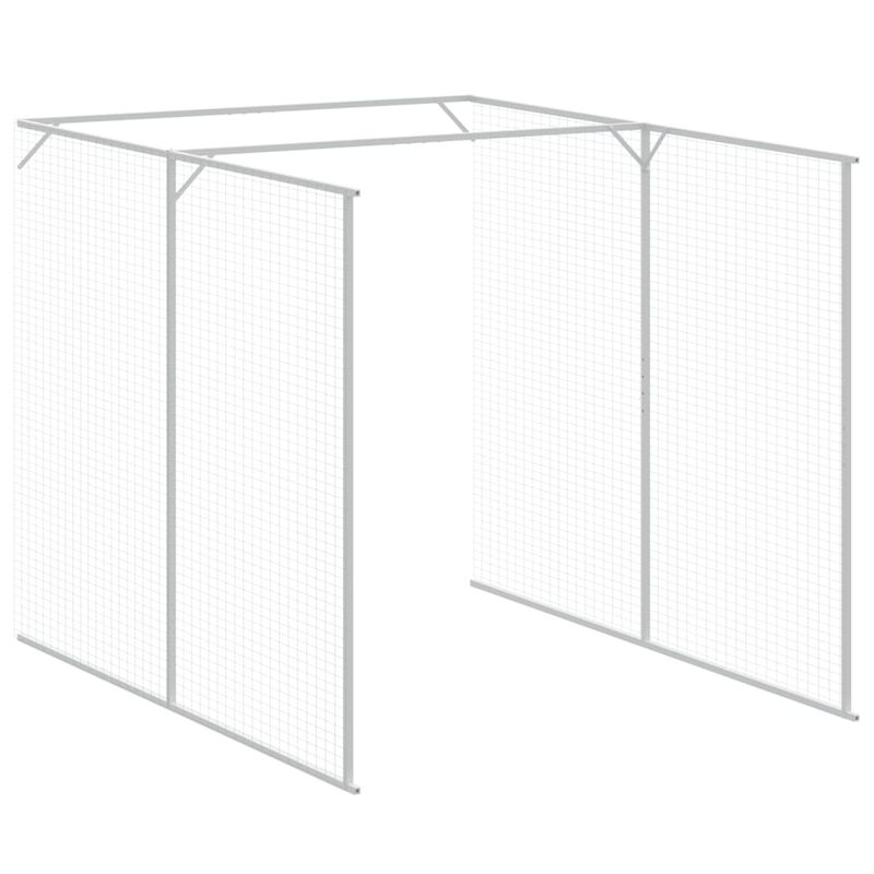 Petshop - Accesorii petshop - Culcusuri si custi - Custi interior si exterior - Cusca de caine & tarc gri deschis 165x659x181cm otel galvanizat - Infinity.ro