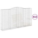 Casa si Gradina - Gradina si terasa - Garduri, panouri si accesorii - Cosuri gabion arcuite, 15 buc 400x50x220/240cm, fier galvanizat - Infinity.ro