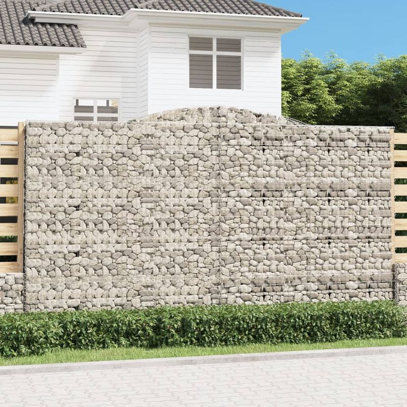 Casa si Gradina - Gradina si terasa - Garduri, panouri si accesorii - Cosuri gabion arcuite, 15 buc 400x50x220/240cm, fier galvanizat - Infinity.ro
