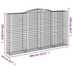 Casa si Gradina - Gradina si terasa - Garduri, panouri si accesorii - Cosuri gabion arcuite, 15 buc 400x50x220/240cm, fier galvanizat - Infinity.ro