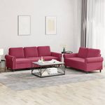 Casa si Gradina - Mobilier - Seturi de mobilier - Seturi living - Set canapele cu perne, 2 piese, rosu vin, catifea - Infinity.ro