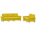 Casa si Gradina - Mobilier - Seturi de mobilier - Seturi living - Set de canapele cu perne, 2 piese, galben, catifea - Infinity.ro