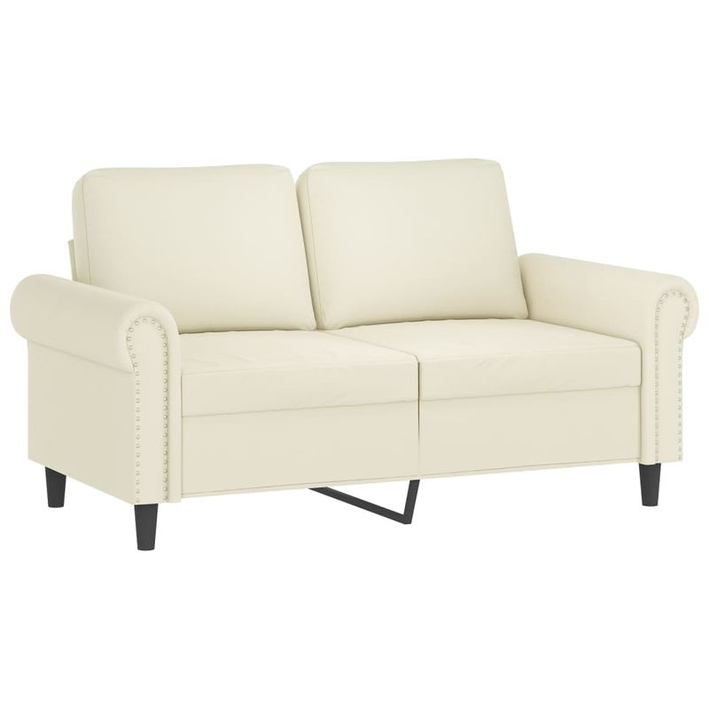 Casa si Gradina - Mobilier - Canapele si coltare - Canapele - Canapea cu 2 locuri cu pernute, crem, 120 cm, catifea - Infinity.ro