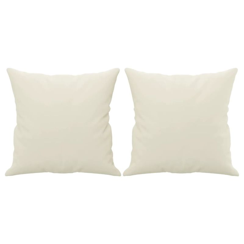 Casa si Gradina - Mobilier - Canapele si coltare - Canapele - Canapea cu 2 locuri cu pernute, crem, 120 cm, catifea - Infinity.ro