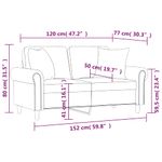 Casa si Gradina - Mobilier - Canapele si coltare - Canapele - Canapea cu 2 locuri cu pernute, crem, 120 cm, catifea - Infinity.ro