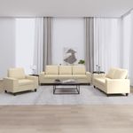 Casa si Gradina - Mobilier - Seturi de mobilier - Seturi living - Set de canapele, 3 piese, crem, material - Infinity.ro
