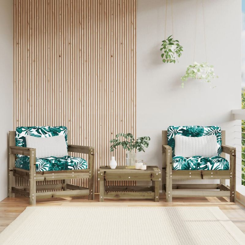 Casa si Gradina - Gradina si terasa - Mobilier exterior - Canapele si fotolii gradina - fotoliu de gradina cu perne, 2 buc., lemn de pin tratat - Infinity.ro