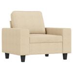 Casa si Gradina - Mobilier - Scaune si fotolii - Fotolii - Fotoliu canapea cu taburet, crem, 60 cm, material textil - Infinity.ro