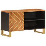 Casa si Gradina - Mobilier - Comode si corpuri - Comode - Dulap TV, maro si negru, 80x31,5x46 cm, lemn masiv de mango - Infinity.ro
