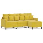 Casa si Gradina - Mobilier - Canapele si coltare - Canapele - Canapea cu 3 locuri si taburet, galben, 180 cm, catifea - Infinity.ro
