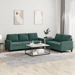 Casa si Gradina - Mobilier - Seturi de mobilier - Seturi living - Set de canapele cu perne, 2 piese, verde inchis, catifea - Infinity.ro