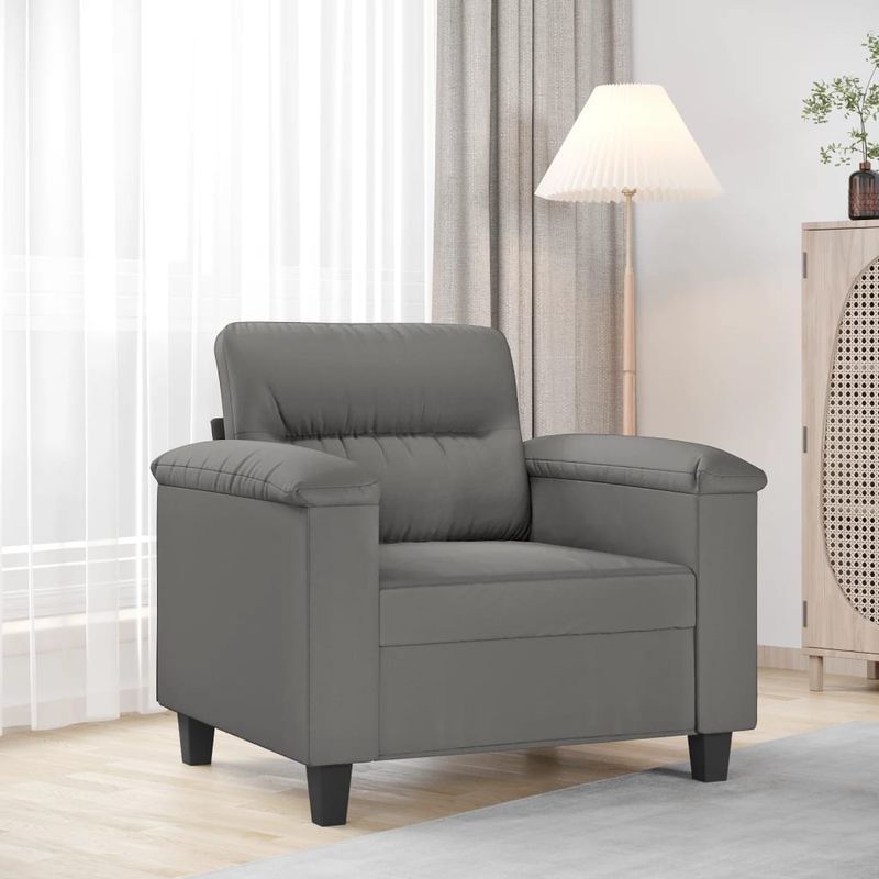 Casa si Gradina - Mobilier - Scaune si fotolii - Fotolii - Fotoliu canapea, gri inchis, 60 cm, textil microfibra - Infinity.ro