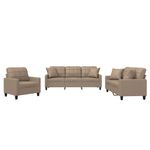 Casa si Gradina - Mobilier - Seturi de mobilier - Seturi living - Set de canapele cu perne, 3 piese, cappuccino, piele ecologica - Infinity.ro