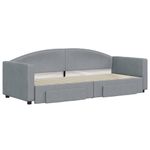 Casa si Gradina - Mobilier - Paturi si accesorii - Paturi - Pat de zi cu extensie si sertare, gri deschis, 80x200 cm textil - Infinity.ro