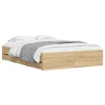 Casa si Gradina - Mobilier - Paturi si accesorii - Paturi - Cadru de pat cu sertare stejar sonoma 135x190 cm lemn prelucrat - Infinity.ro
