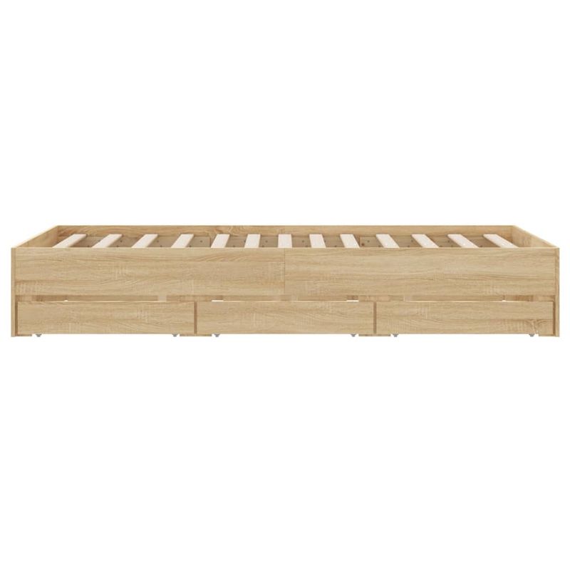 Casa si Gradina - Mobilier - Paturi si accesorii - Paturi - Cadru de pat cu sertare stejar sonoma 135x190 cm lemn prelucrat - Infinity.ro