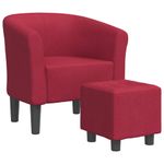 Casa si Gradina - Mobilier - Scaune si fotolii - Fotolii - Fotoliu tip cuva cu taburet, rosu vin, material textil - Infinity.ro