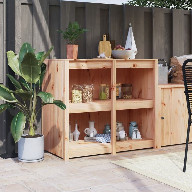 Casa si Gradina - Mobilier - Comode si corpuri - Corpuri bucatarie - Dulap bucatarie de exterior, 106x55x92 cm, lemn masiv pin, model 4 rafturi - Infinity.ro