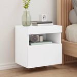 Casa si Gradina - Mobilier - Comode si corpuri - Comode - Comode TV de perete cu lumini LED, 2 buc., alb, 40x30x40 cm - Infinity.ro