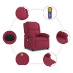 Ingrijire personala si Cosmetice - Sanatate si wellness - Articole wellness - Fotolii de masaj - Fotoliu electric de masaj rabatabil, rosu vin, catifea - Infinity.ro