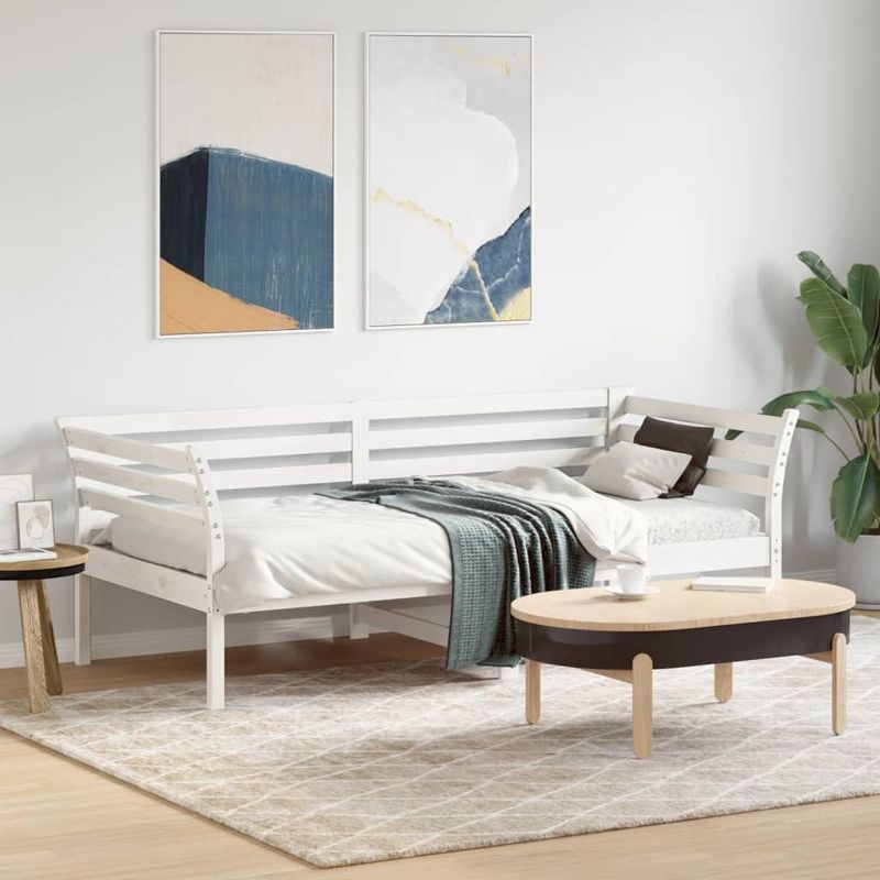 Casa si Gradina - Mobilier - Paturi si accesorii - Paturi - Pat de zi, alb, 75x190 cm, lemn masiv de pin - Infinity.ro
