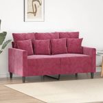 Casa si Gradina - Mobilier - Canapele si coltare - Canapele - Canapea cu 2 locuri, rosu vin, 120 cm, catifea - Infinity.ro