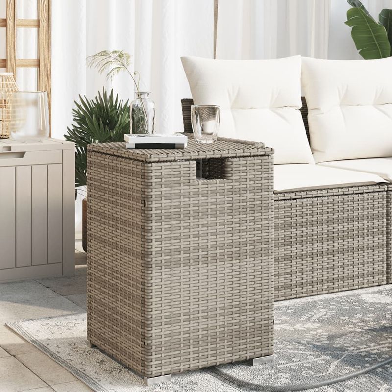 Casa si Gradina - Gradina si terasa - Mobilier exterior - Mese gradina - Masa masca acoperire rezervor propan gri 40x40x60 cm poliratan - Infinity.ro