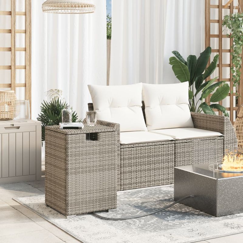 Casa si Gradina - Gradina si terasa - Mobilier exterior - Mese gradina - Masa masca acoperire rezervor propan gri 40x40x60 cm poliratan - Infinity.ro