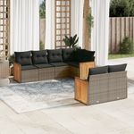 Casa si Gradina - Gradina si terasa - Mobilier exterior - Seturi mobila gradina - Set canapele de gradina, 7 piese, cu perne, gri, poliratan - Infinity.ro