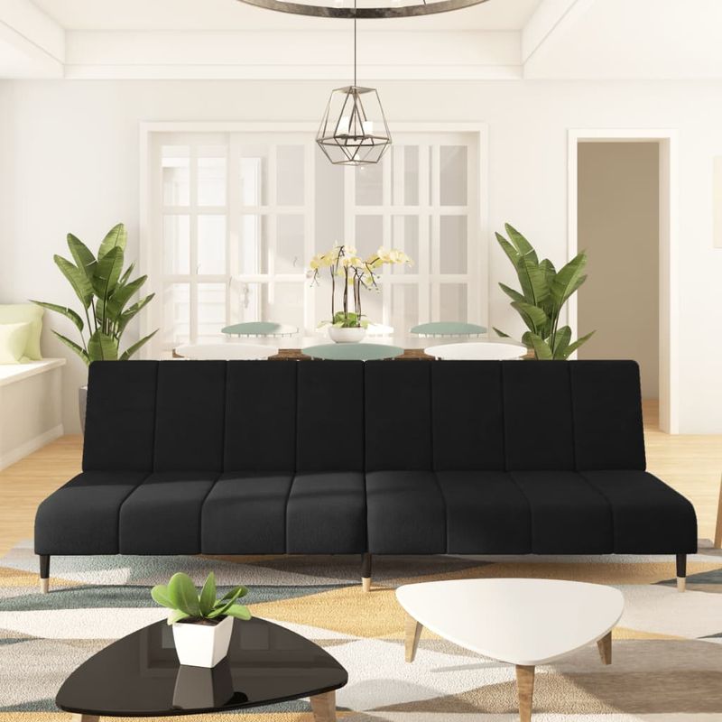 Casa si Gradina - Mobilier - Canapele si coltare - Canapele - Canapea extensibila cu 2 locuri, negru, catifea - Infinity.ro