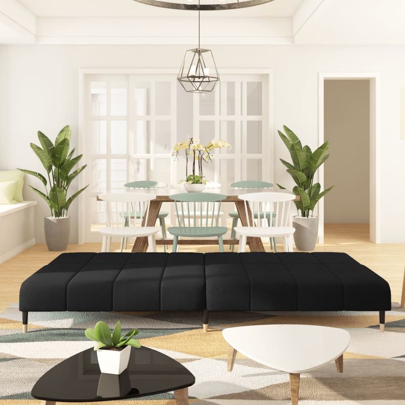 Casa si Gradina - Mobilier - Canapele si coltare - Canapele - Canapea extensibila cu 2 locuri, negru, catifea - Infinity.ro
