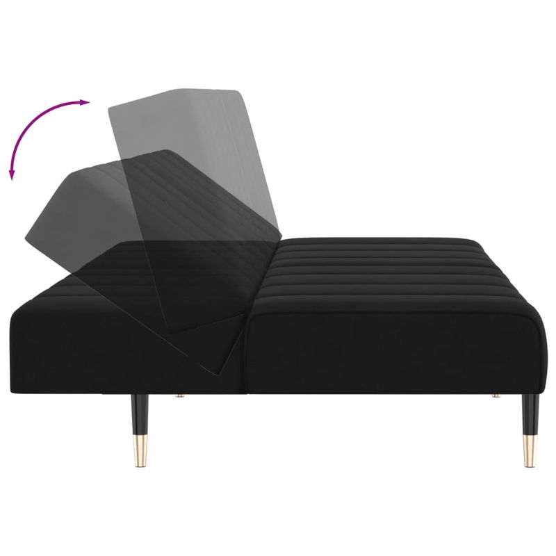 Casa si Gradina - Mobilier - Canapele si coltare - Canapele - Canapea extensibila cu 2 locuri, negru, catifea - Infinity.ro