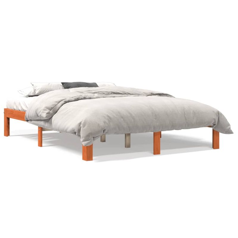 Casa si Gradina - Mobilier - Paturi si accesorii - Paturi - Cadru de pat, maro ceruit, 120x190 cm, lemn masiv de pin - Infinity.ro