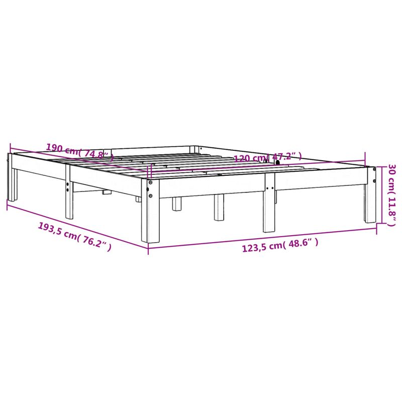 Casa si Gradina - Mobilier - Paturi si accesorii - Paturi - Cadru de pat, maro ceruit, 120x190 cm, lemn masiv de pin - Infinity.ro