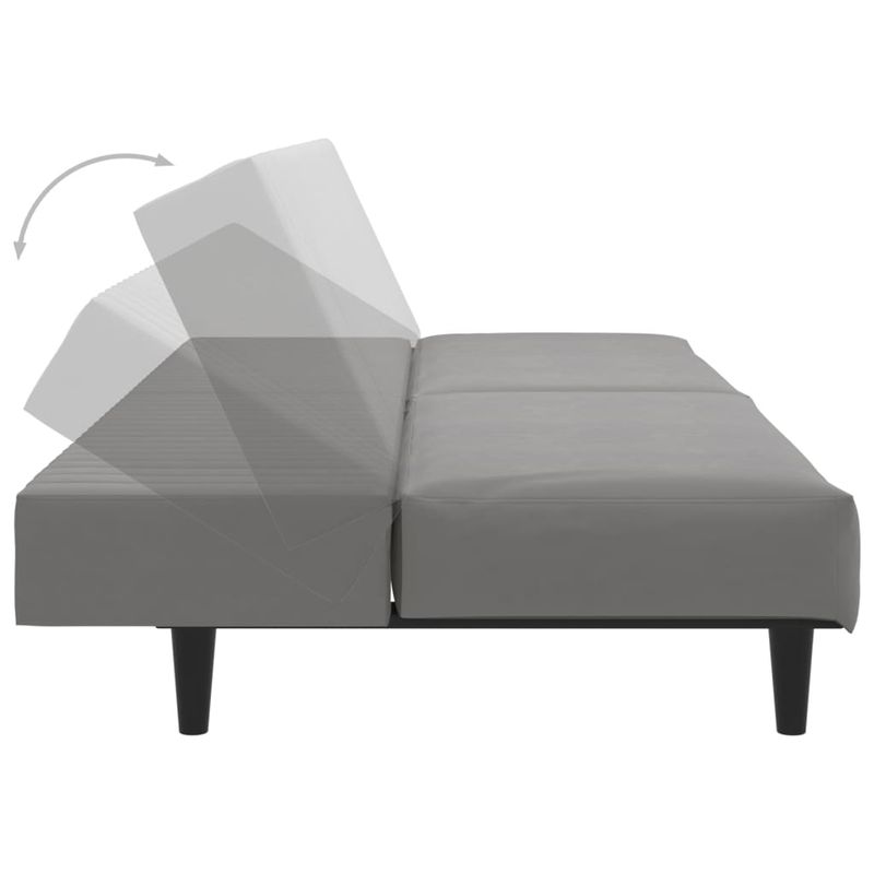 Casa si Gradina - Mobilier - Canapele si coltare - Canapele - Canapea extensibila cu 2 locuri, gri deschis, catifea - Infinity.ro