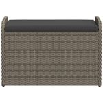 Casa si Gradina - Gradina si terasa - Mobilier exterior - Bancute de gradina - Banca de depozitare cu perna, gri, 80x51x52 cm, poliratan - Infinity.ro