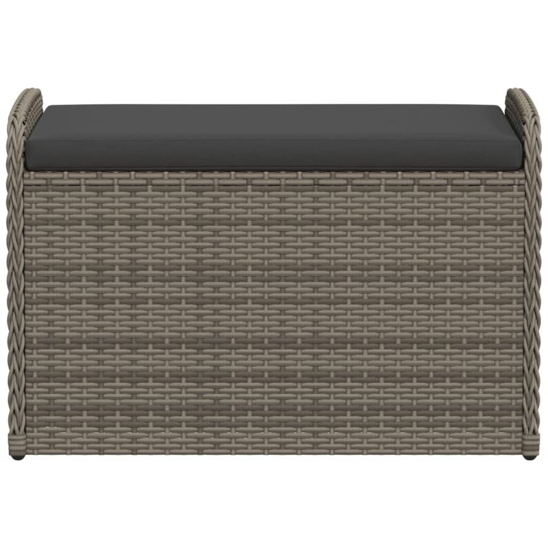 Casa si Gradina - Gradina si terasa - Mobilier exterior - Bancute de gradina - Banca de depozitare cu perna, gri, 80x51x52 cm, poliratan - Infinity.ro
