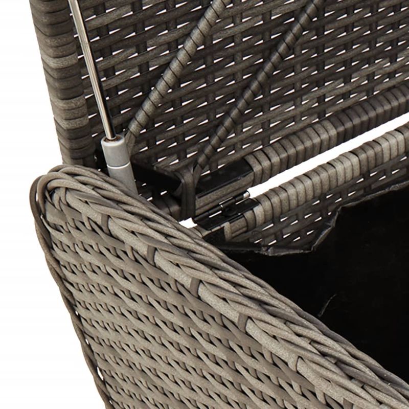 Casa si Gradina - Gradina si terasa - Mobilier exterior - Bancute de gradina - Banca de depozitare cu perna, gri, 80x51x52 cm, poliratan - Infinity.ro